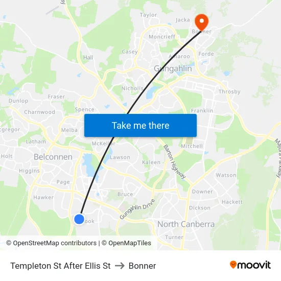 Templeton St After Ellis St to Bonner map