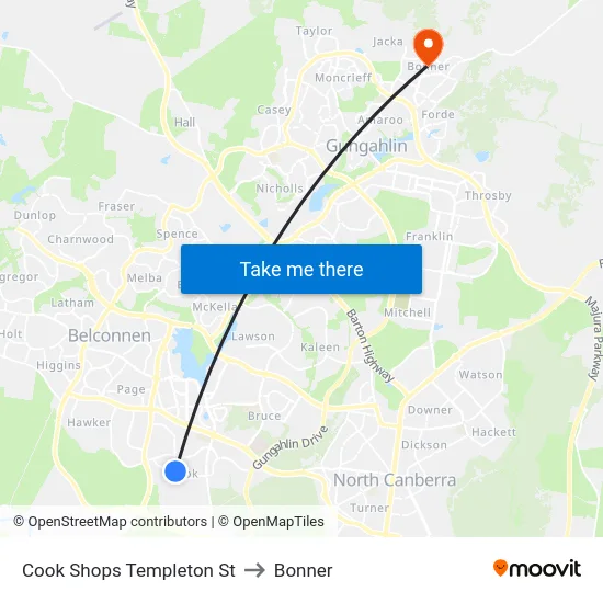 Cook Shops Templeton St to Bonner map