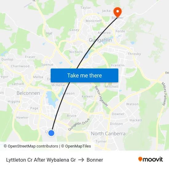 Lyttleton Cr After Wybalena Gr to Bonner map