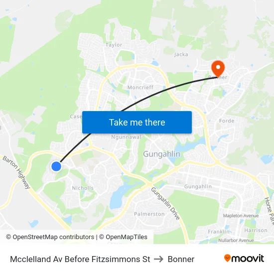 Mcclelland Av Before Fitzsimmons St to Bonner map