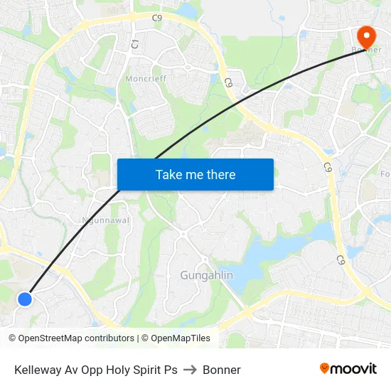 Kelleway Av Opp Holy Spirit Ps to Bonner map