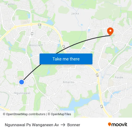 Ngunnawal Ps Wanganeen Av to Bonner map