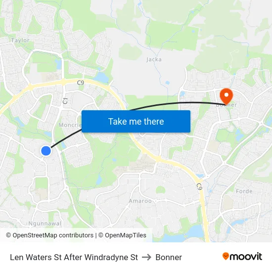 Len Waters St After Windradyne St to Bonner map