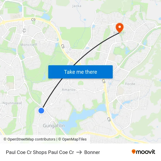 Paul Coe Cr Shops Paul Coe Cr to Bonner map