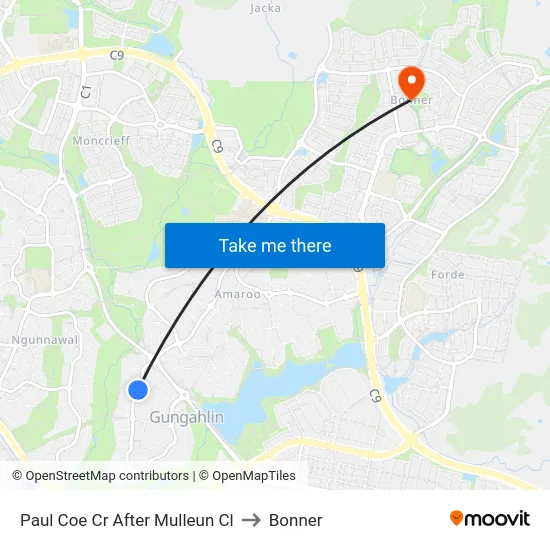 Paul Coe Cr After Mulleun Cl to Bonner map