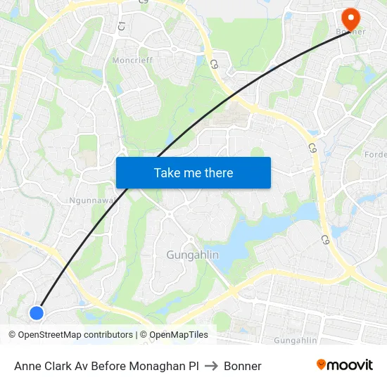Anne Clark Av Before Monaghan Pl to Bonner map