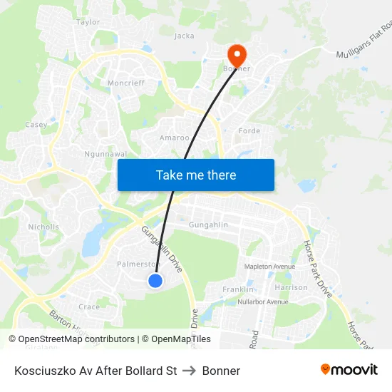 Kosciuszko Av After Bollard St to Bonner map