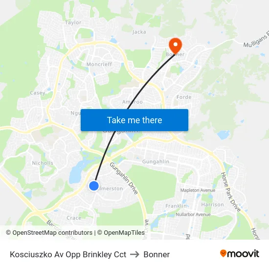 Kosciuszko Av Opp Brinkley Cct to Bonner map