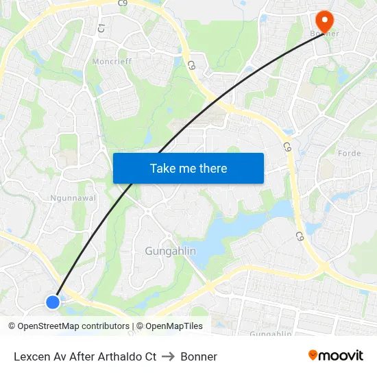 Lexcen Av After Arthaldo Ct to Bonner map