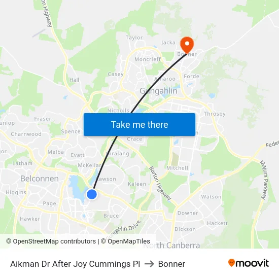 Aikman Dr After Joy Cummings Pl to Bonner map