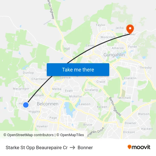 Starke St Opp Beaurepaire Cr to Bonner map