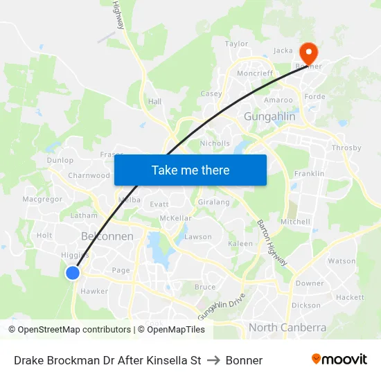 Drake Brockman Dr After Kinsella St to Bonner map