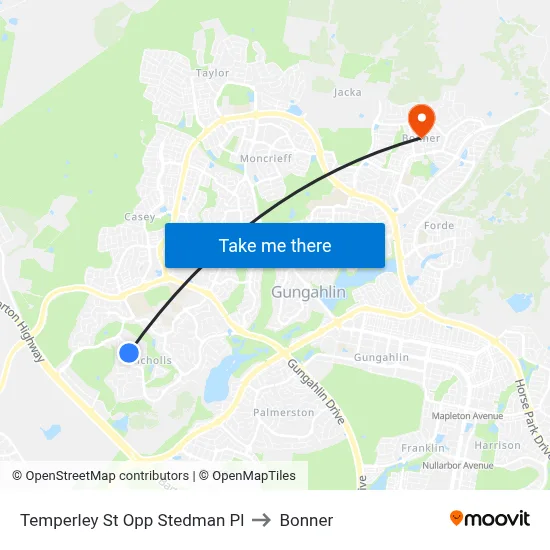 Temperley St Opp Stedman Pl to Bonner map