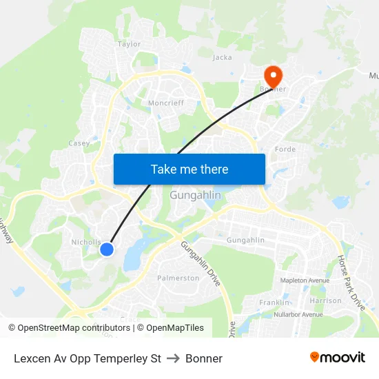 Lexcen Av Opp Temperley St to Bonner map