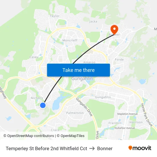 Temperley St Before 2nd Whitfield Cct to Bonner map