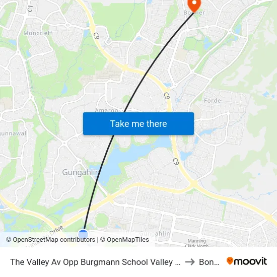 The Valley Av Opp Burgmann School Valley Campus to Bonner map