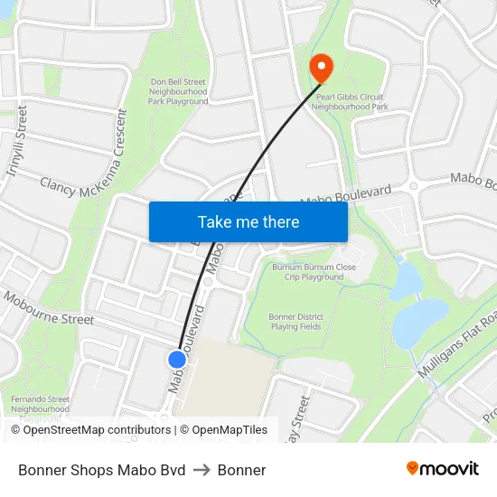Bonner Shops Mabo Bvd to Bonner map