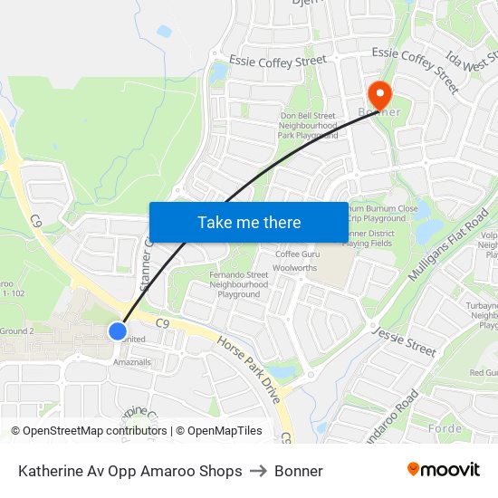 Katherine Av Opp Amaroo Shops to Bonner map