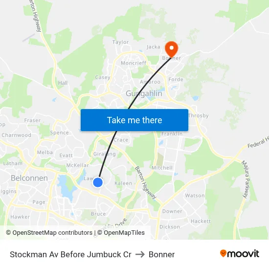 Stockman Av Before Jumbuck Cr to Bonner map