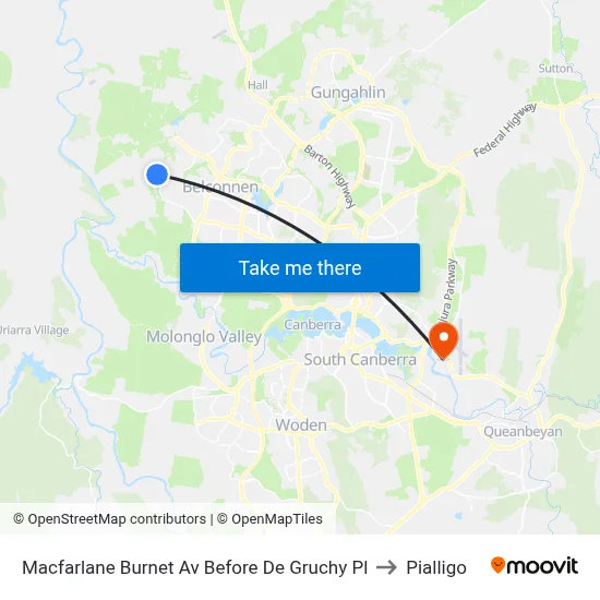 Macfarlane Burnet Av Before De Gruchy Pl to Pialligo map