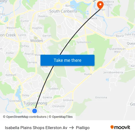 Isabella Plains Shops Ellerston Av to Pialligo map