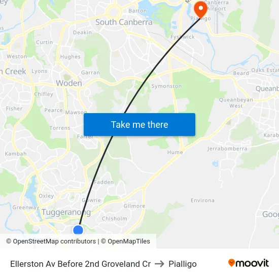 Ellerston Av Before 2nd Groveland Cr to Pialligo map