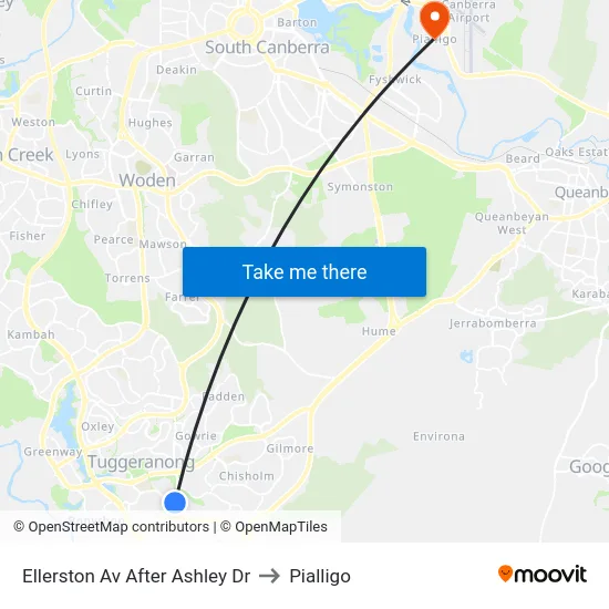 Ellerston Av After Ashley Dr to Pialligo map