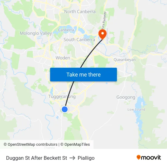 Duggan St After Beckett St to Pialligo map
