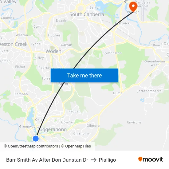 Barr Smith Av After Don Dunstan Dr to Pialligo map
