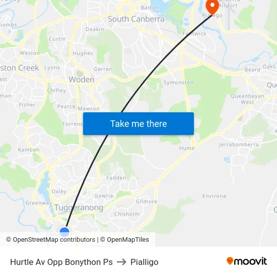 Hurtle Av Opp Bonython Ps to Pialligo map