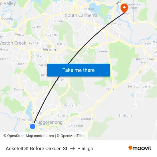 Anketell St Before Oakden St to Pialligo map