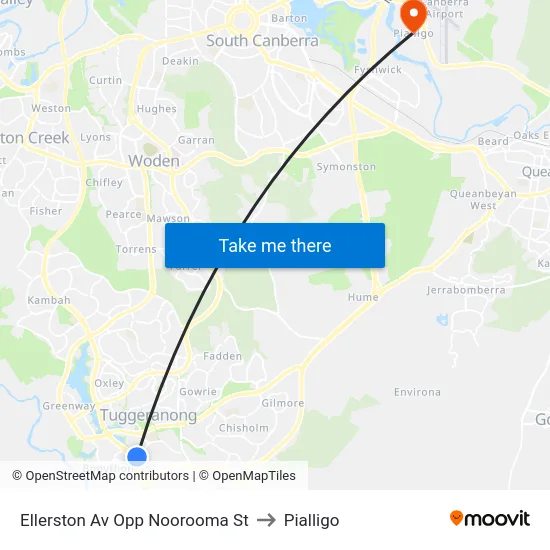 Ellerston Av Opp Noorooma St to Pialligo map