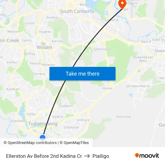 Ellerston Av Before 2nd Kadina Cr to Pialligo map