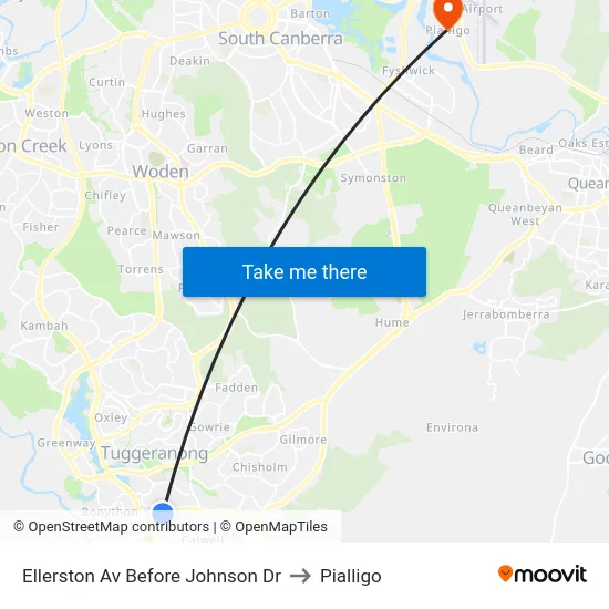 Ellerston Av Before Johnson Dr to Pialligo map
