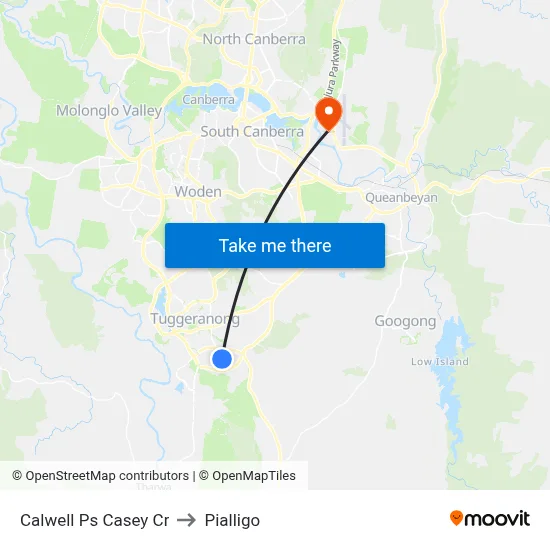 Calwell Ps Casey Cr to Pialligo map