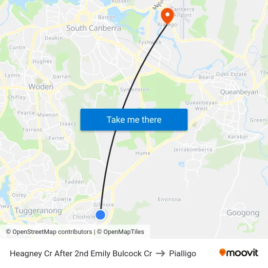 Heagney Cr After 2nd Emily Bulcock Cr to Pialligo map