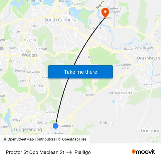 Proctor St Opp Maclean St to Pialligo map