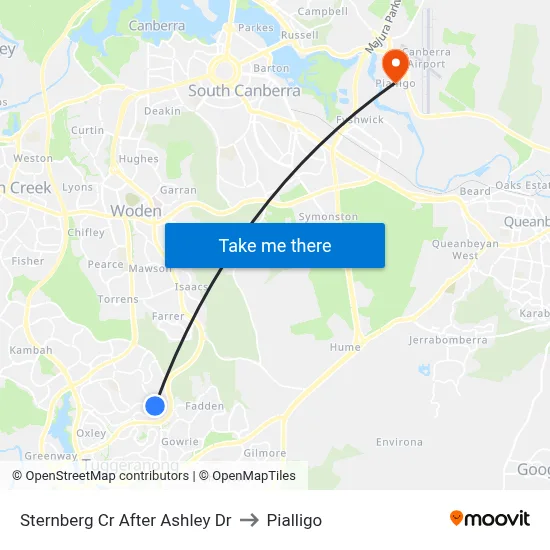 Sternberg Cr After Ashley Dr to Pialligo map