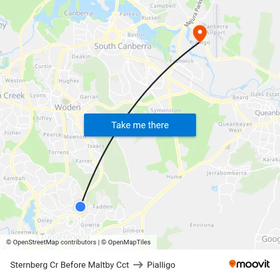 Sternberg Cr Before Maltby Cct to Pialligo map