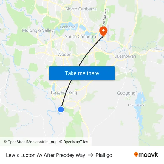 Lewis Luxton Av After Preddey Way to Pialligo map