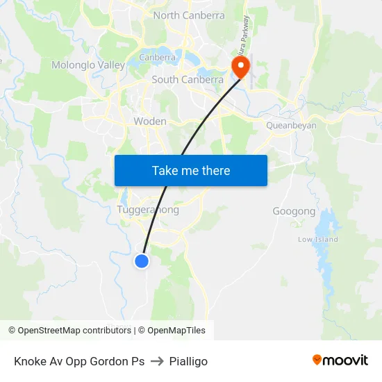 Knoke Av Opp Gordon Ps to Pialligo map