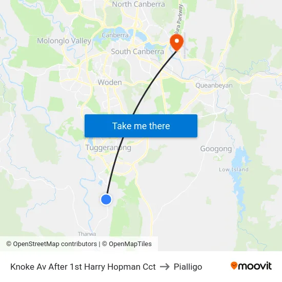 Knoke Av After 1st Harry Hopman Cct to Pialligo map