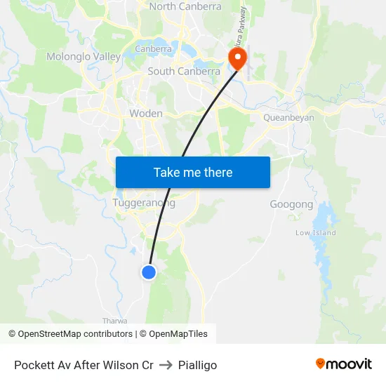 Pockett Av After Wilson Cr to Pialligo map