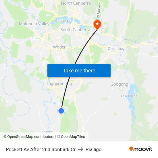 Pockett Av After 2nd Ironbark Cr to Pialligo map