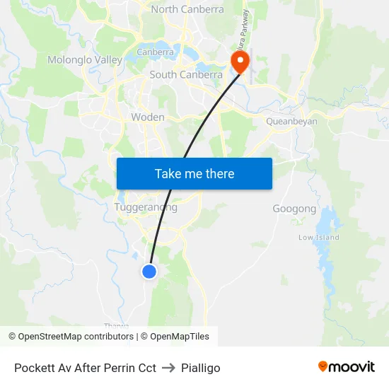 Pockett Av After Perrin Cct to Pialligo map