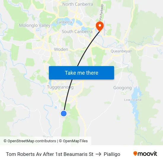 Tom Roberts Av After 1st Beaumaris St to Pialligo map