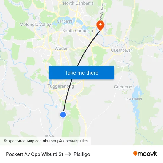 Pockett Av Opp Wiburd St to Pialligo map