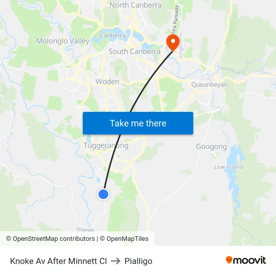 Knoke Av After Minnett Cl to Pialligo map