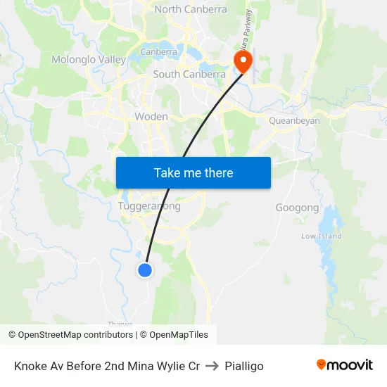 Knoke Av Before 2nd Mina Wylie Cr to Pialligo map