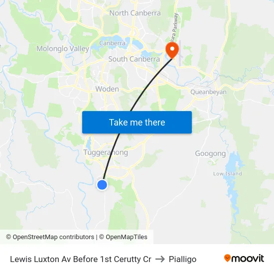 Lewis Luxton Av Before 1st Cerutty Cr to Pialligo map